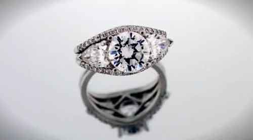 Custom designed diamond engagement ring