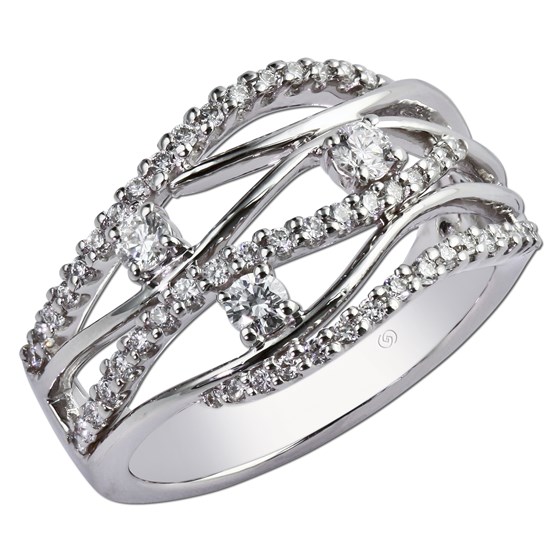 14K Two Tone Diamond Ring - Golden Creations