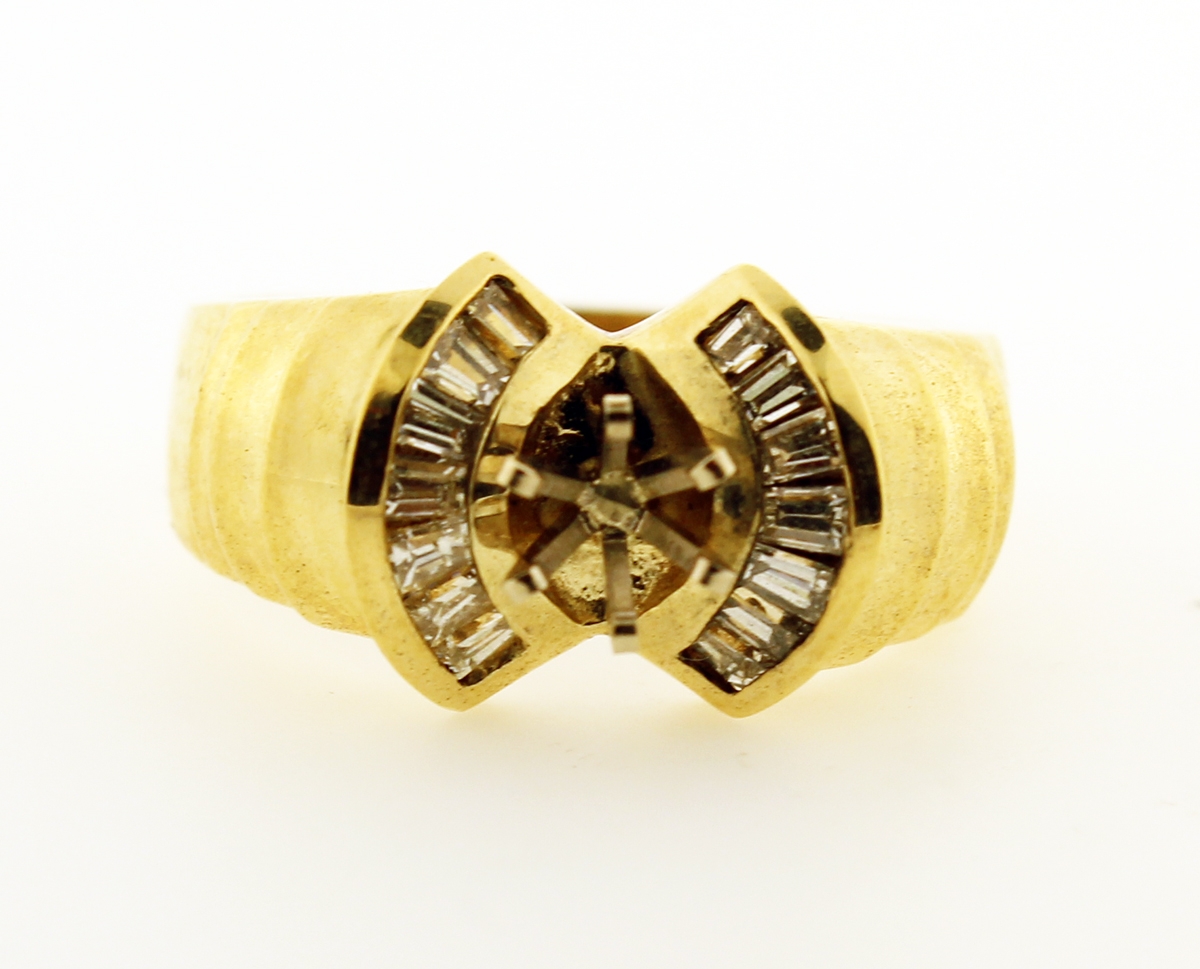 14K Yellow Gold Diamond Semi-Mount - Golden Creations