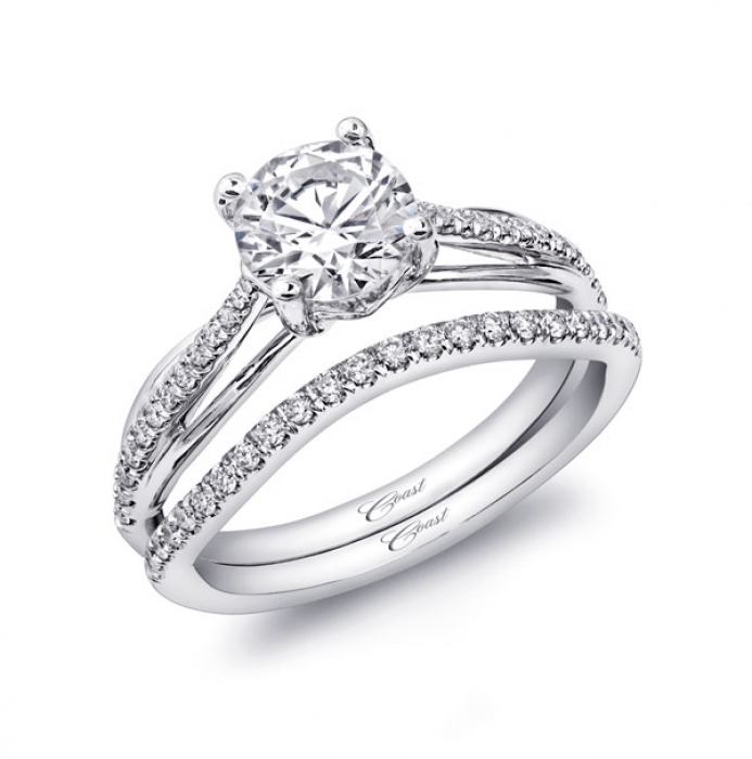 14K White Gold Diamond Engagement Ring - Golden Creations