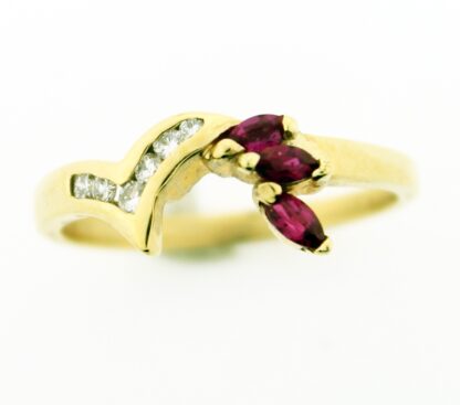 14K Yellow Gold Ruby & Diamond Ring Wrap