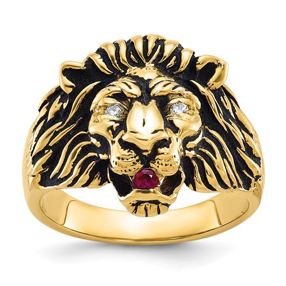 Valily Men Ring Punk Gold Black Lion Ring 316L Stainless Steel Biker Round  Animal Rings Jewelry for Men US Size 7-14 Drop Ship - AliExpress