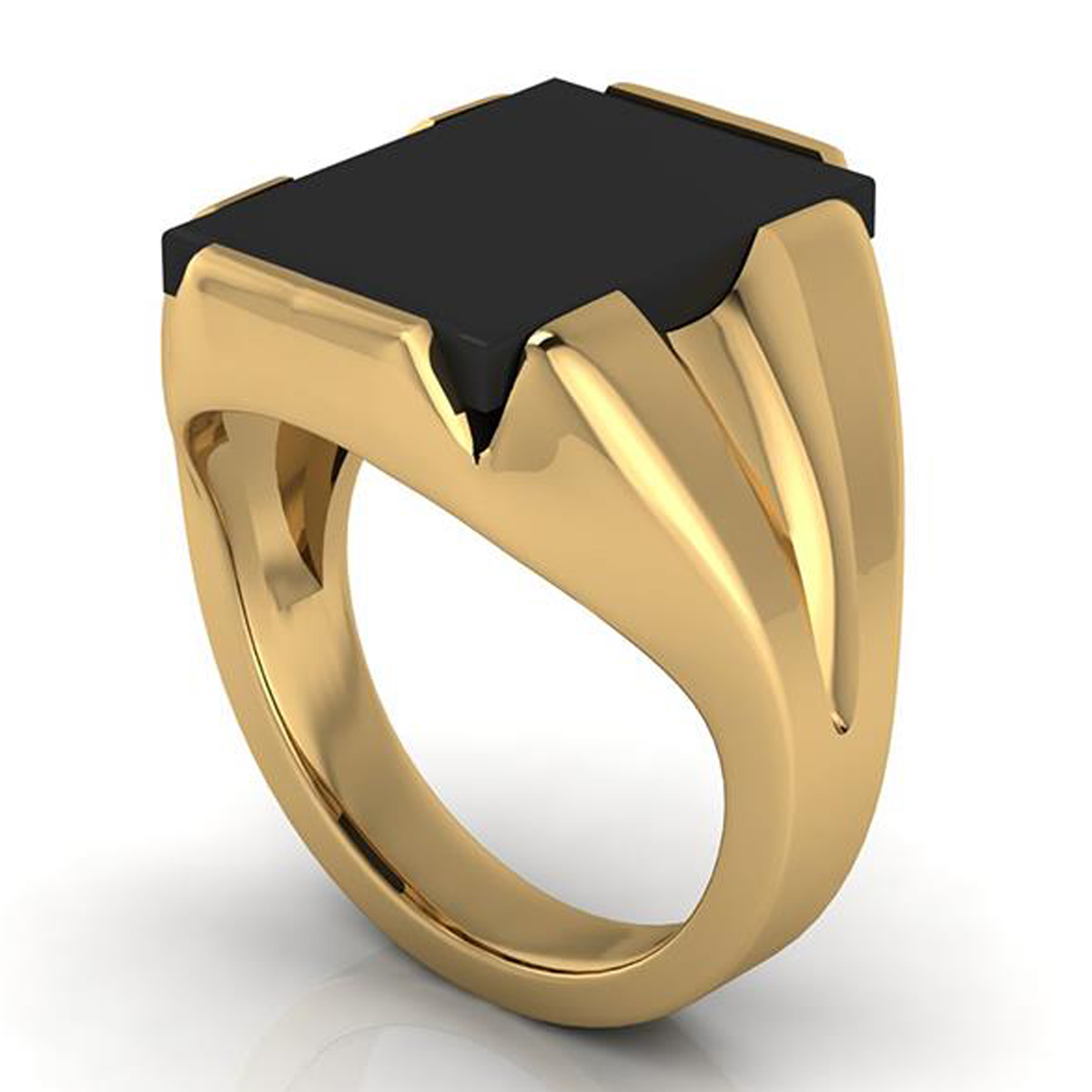 Men's Art Deco Etched Diamond Ring