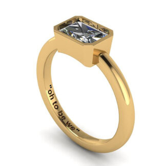 14K Yellow Gold Emerald Cut Diamond Solitaire Engagement Ring