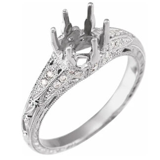 14K White Gold Diamond Semi-Set Engagement Ring
