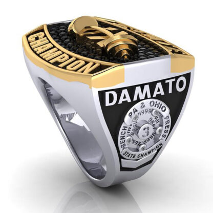 14K Yellow Gold & Sterling Silver Weightlifting State Championship Ring