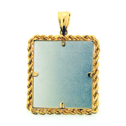 14K Yellow Gold Photo With Rope Frame Charm/Pendant - Image 2