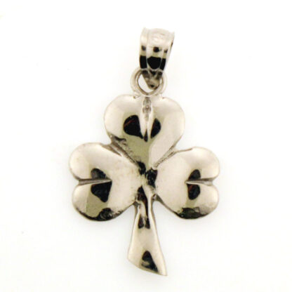 14K White Gold Shamrock Charm/Pendant