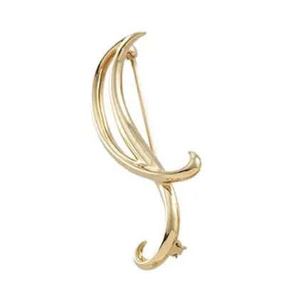 14K Yellow Gold Polished Freeform Brooch