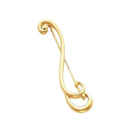 14K Yellow Gold Polished Freeform Brooch