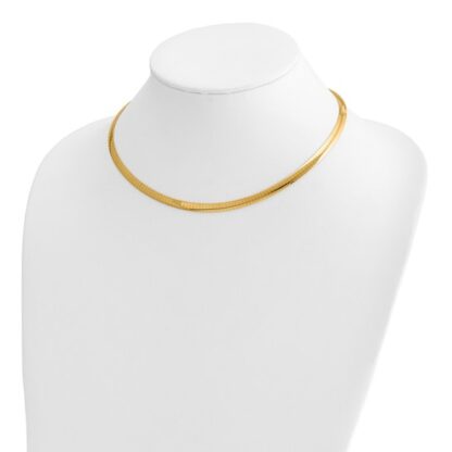 14k 5mm Reversible White & Yellow Gold Domed Omega Necklace - Image 2