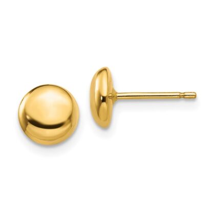 14K Yellow Gold Polished Half Ball Stud Earrings