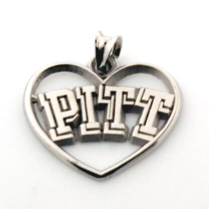 Sterling Silver University of Pittsburgh Heart Charm/Pendant