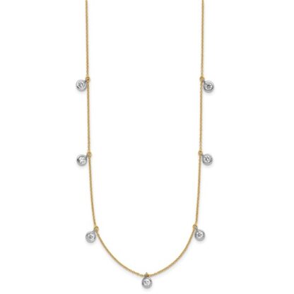 18K Two Tone Diamond Stations Necklace - Image 3